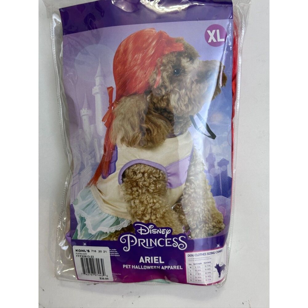 Disney Princess Ariel The Little Mermaid Pet Dog Halloween Costume Size XL